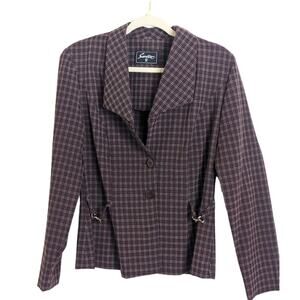 Vintage Y2K Plaid Academia Jacket Streetwear Women's Size Medium